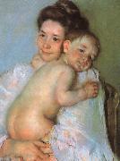 Mary Cassatt Mother Berthe Holding her Baby Norge oil painting reproduction